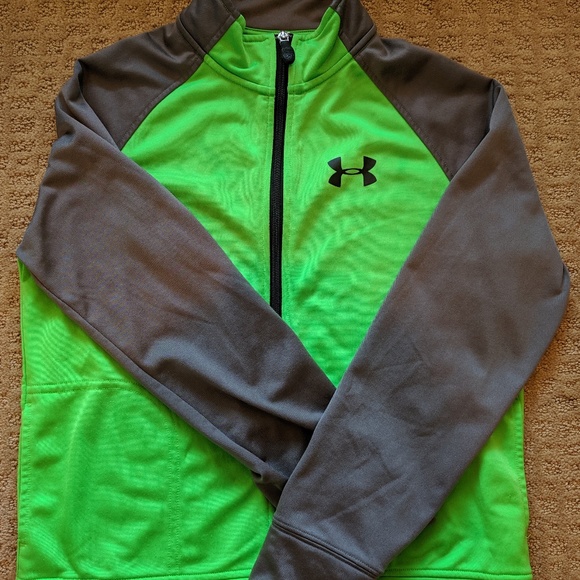 Green and Grey Youth Under Armour Track Jacket - Picture 3 of 6